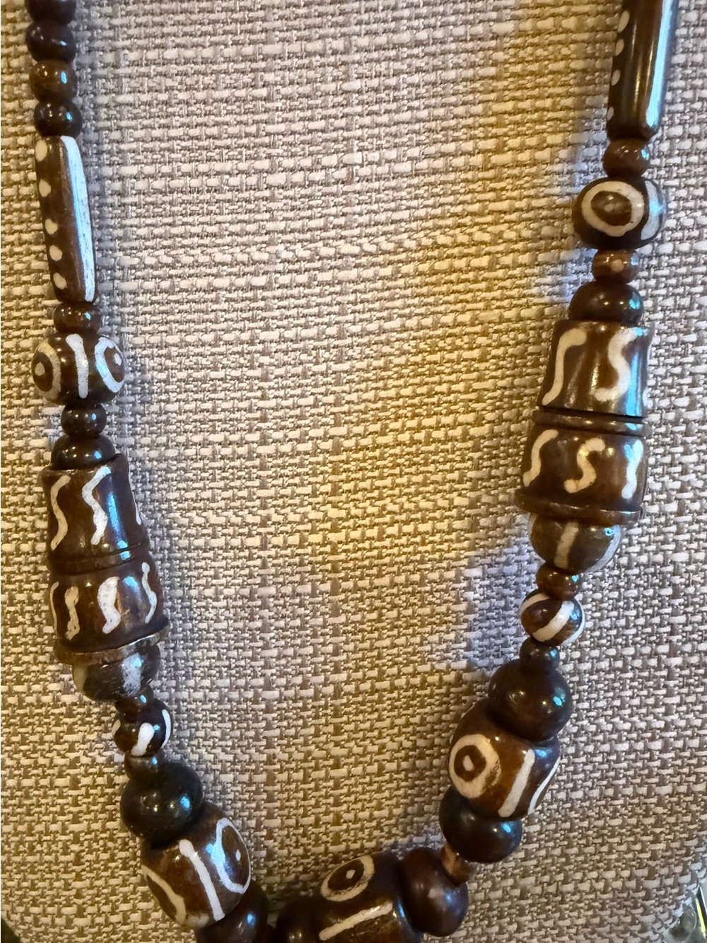 Vintage Tibetan Dzi agete bead Tribal Necklace - Picture 3 of 7